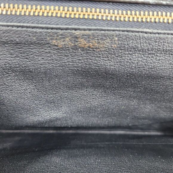 Vtg 60's Handbag Designer Shoulder Bag Smooth Black Framed Gold Lock Closure - Picture 12 of 12
